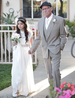 hiddenlex:  “Knowing that he wouldn’t be there for her wedding, a terminally ill father walked his 11-year-old down the ‘aisle’ years early with the pastor sweetly pronouncing them ‘daddy and daughter’.  Jim Zetz, 62, from Murrieta, California,