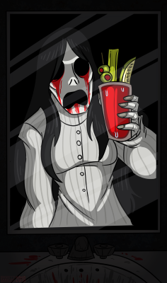 Day six of Drawlloween 2016! Today’s theme was, “Urban Legends” and the one thing I could think of was Bloody Mary holding a Bloody Mary&hellip; Well I thought it was funny. D: