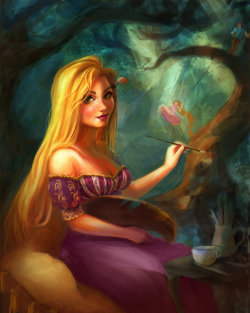 princessesfanarts:[WIP] Rapunzel Revisited - draft 12 by Irina-Ari 