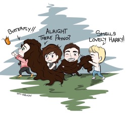 anti-oblivion:  Rapunzel!Harry  Because we all know this is how it’ll be by the end of the tour.