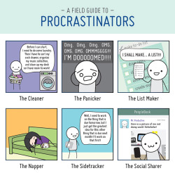 daniel-enrique:  nevver:  A Field Guide to Procrastinators  I fit so many of these it’s disheartening 