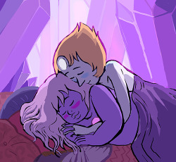 crystal-meepmorps: For the anon that wanted pearlmethyst naked cuddling, keeping it SFW =P
