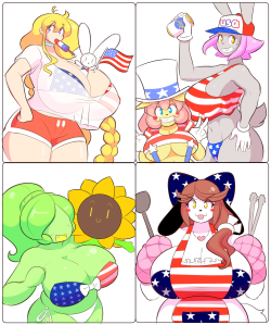 theycallhimcake:  Patriotism! Boobs! Here are those things mashed together.Happy 4th of July!