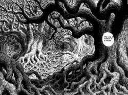 graphic-appetite:  I liked these panels from forest in particular, from dark fantasy manga called Berserk by Kentaro Miura. Berserk has such stunning amount of details poured into each page.  