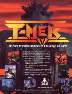 vgprintads:  ‘T-MEK - “The Most Insanely Immersive Challenge on Earth”’[ARC] [USA] [FLYER] [1994]Scanned by David Andrews, via The Arcade Flyer ArchiveHave you played T-MEK today? Atari announces Nazrac’s Galactic Tour and a new option for