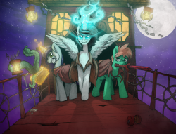 &ldquo;Glows Atop The Heavens&rdquo; - Commission for scarletsabreTitle was choosen by the commissioneer. This was the commission I made cause I was in ned of some money to buy me new pencils. Originally I just allowed 2 characters but since he offered