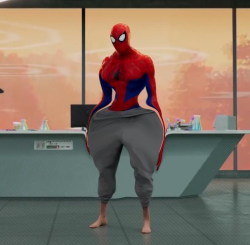 lawless-neutral: buncheeks: this is my spiderverse spidersona “stupid thick peter” who was bit by a radioactive thot and killed venom by clapping his asscheeks so hard that the soundwave dematerialized him  mmmmm don’t like this post  