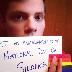 instagram:   Observing Day of Silence on Instagram For more from the 19th Annual Day of Silence, browse the #dayofsilence hashtag and visit the GLSEN website. Friday marked the 19th Annual Day of Silence, a movement in schools and universities to call