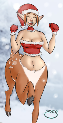 I love the holiday season so I drew Enchantress enjoying it as well (: