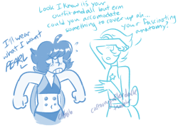 given my recent trend of giving lapis (and other gems soon too) a row of nipples i realized how stupidly ridiculous it is when she has a bared midriff in her canon outfit nbjsa aksa
