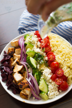 do-not-touch-my-food:  Greek Orzo Pasta Salad With Chicken  