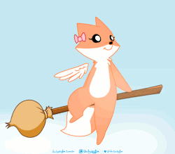 dailyskyfox:  Today Skyvixie is soaring through the skies with her broomstick~ Fwooosh!   —————————————————————————————— Support the little Skyfox on Patreon!  =3