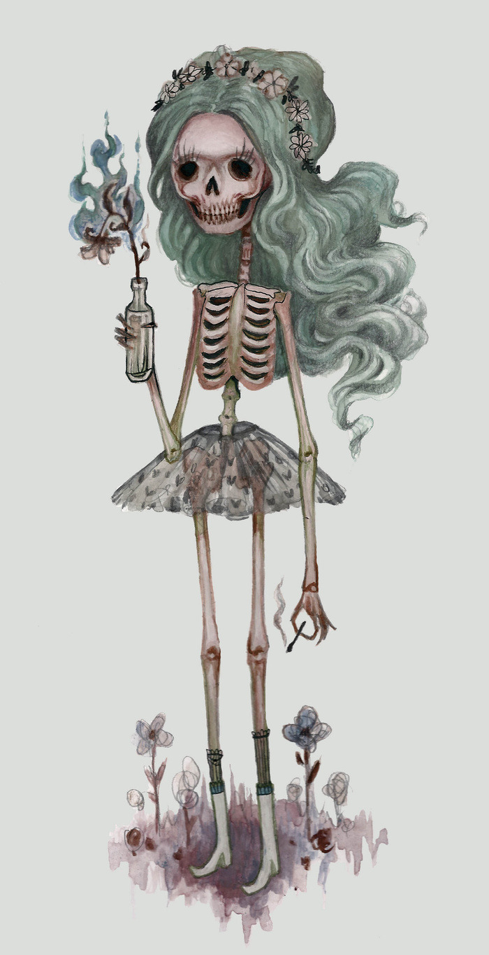 Cute skeleton skull clip art