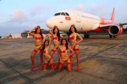 Ngọc Trinh and other Vietnamese Beauties in an advertising shooting for one of Vietnam’s budget Airlines - Set 2