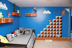 brain-food:  Reddit user Dustin Carpenter has a daughter who requested a Mario Bros themed room. So thats what he gave her. Best dad of the year? Best dad forever.  