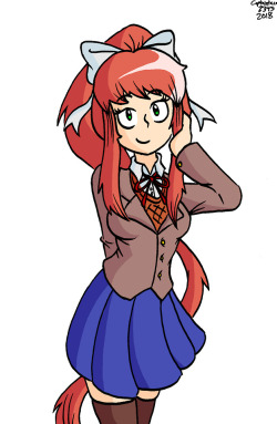 Monika from Doki Doki Literature Club. Honestly out of all the girls she’s probably my least favourite Monika is best girl