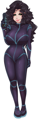 Commission for Ikelord78 of his main player character in Trials in Tainted Spaice, Monica Steele!Bodysuit and nude version of course &lt;3