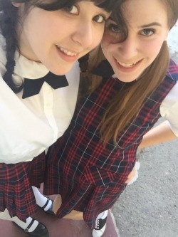 aballycakes:  alexinspankingland:  @aballycakes and I being adorable school girls during our shoot for Northern Spanking!  I had so much fun working with you! &lt;3   I miss you already! &lt;3