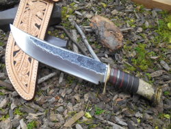 behringmade:  Made exclusively for the live auction at the Rocky Mountain Elk Foundation banquet on April 26th here in Missoula, this hand forged 10” Behring Made Camp Knife is stamped with the RMEF logo and will make for one very happy hunter RMEF.org