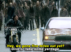 macheteandpython:     Abraham Ford in Every Episode  » Thank You  The magic number’s 20. That’s the mission. That’s making sure they’re off munching on infirm raccoons the rest of their undead lives instead of any of us.    
