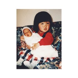 Happy 20th Birthday to my mushroom head cousin hahaha, this is our first photo together and I gotta say we&rsquo;re pretty cute, love you heaps I shall see you sooooon #bowlcut #mushroomhead