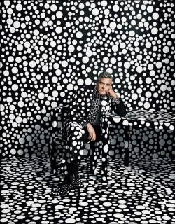 youmightfindyourself:   George Clooney in W Magazine, getting the Kusama treatment. 