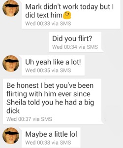 ashandj:  Another hot text from this hot couple  I like that she pretended to &ldquo;want more,&rdquo; meanwhile she had already blown the guy.