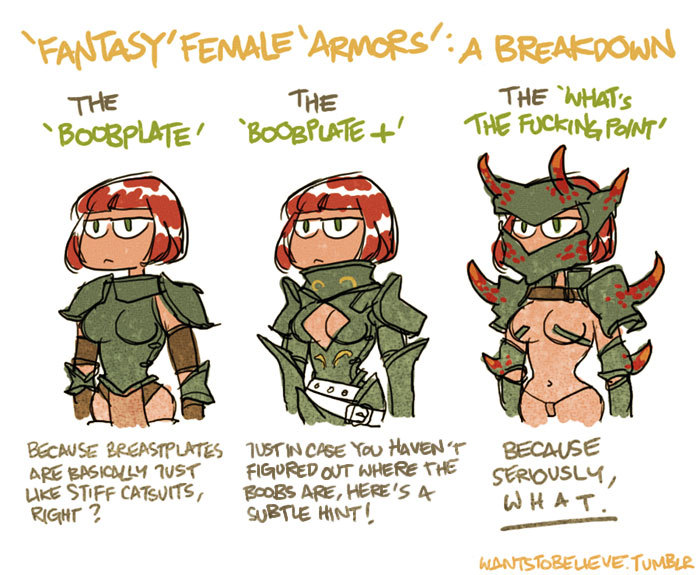 Fantasy female armor meme
