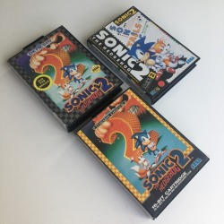 sonichedgeblog: Sonic The Hedgehog 2 for the Megadrive / Genesis, across American, Japan and Europe.