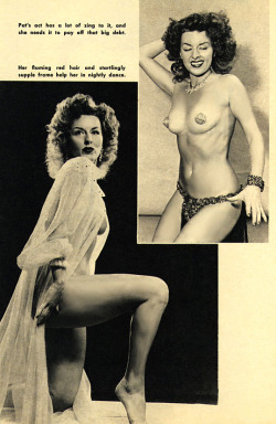 Pat &ldquo;Amber&rdquo; Halladay appears in a pictorial scanned from the pages of the March ‘58 issue of ‘PICTURE SCOPE’ digest magazine..