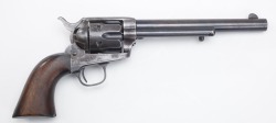 historicalfirearms:  Colt Model 1873 Single Action Army Revolver The US Army’s first service revolver to use metallic cartridges, it replaced the cap and ball Colt Army Model 1860.  The Single Action Army was the second metallic cartridge pistol developed