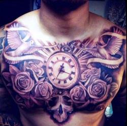 tattooedbodyart:  The chest is one of the best areas of the body to get a tattoo because it provides a wide yet inconspicuous “canvas” for various tattoo designs. Check out these 33 chest tattoos ideas for men. #1 is my favourite! Read more: 33 Chest