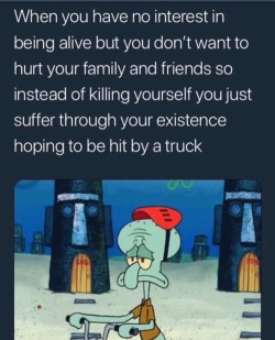 stressvul:  ✧･ﾟ: *✧･ﾟ:* reblog or like if you ever felt like this*:･ﾟ✧*:･ﾟ✧follow for relatbale original sad shit!i feel like im already dead, i hate everything about myself!  Every. Fucking. Day.