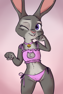 kittyjar:  Judy wearing a cat keyhole bra~ ♥   *sweating* &lt;3 &lt;3 &lt;3