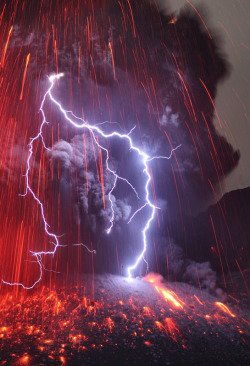 archanjel:  Sakurajima Volcano with Lightning 