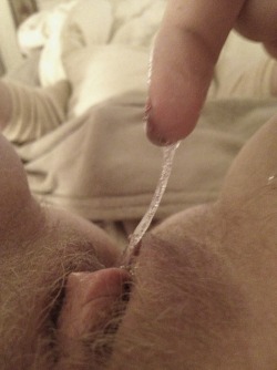naturalblondepubes:  Closeup of blonde pussy with juice. I think its ready. 