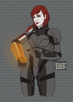 ponara-arts:Quick sketch of @kfawkes’ Shepard cosplay