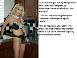 tiny-dicked-sissy:  I think I would be fine if a girl decided the only way I could cum again was from her strap-on 