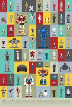 laughingsquid:  Synthespians, Illustrated Versions of 66 Famous Robots From Movies &amp; Television Shows