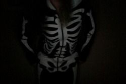 Isn&rsquo;t my skeleton onesie cute?