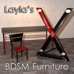 Layla has some brand new BDSM Furniture ready for your torture scenes! This 3-piece BDSM Furniture Set includes an X-Cross, Table and a Chair designed for Daz Studio 4.8 &hellip;But I haven’t even mentioned the best part. It’s FREE! Check it out!Free