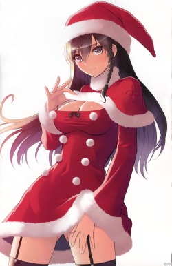 tony taka christmas cleavage dress possible duplicate skirt lift stockings thighhighs | #337670 | yande.re