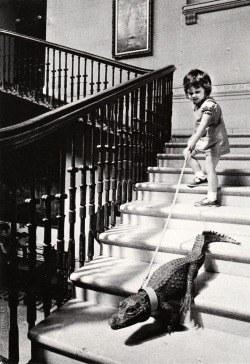 Walking my crocodile, c.1960s.