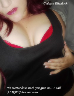 My name is Goddess Elizabeth. I am a lifestyle and pro domme.   My kik - passivelove101 … My time is precious - TRIBUTES ARE REQUIRED FOR CHAT… offer one in your initial message or you will be automatically ignored. I would love to find more boys