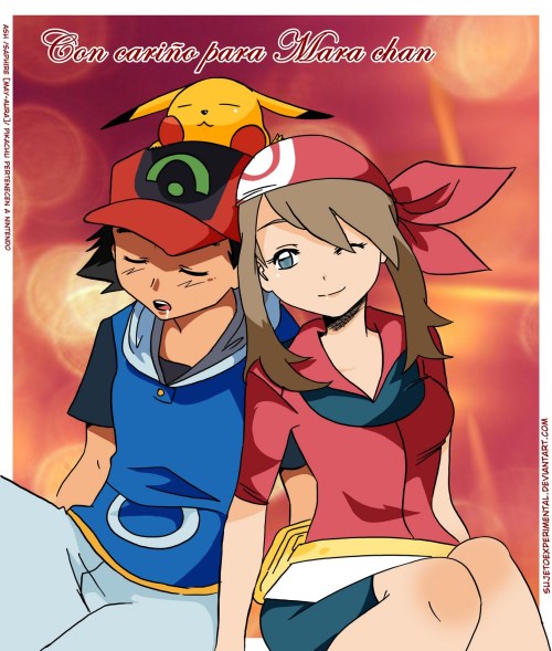 Pokemon ash and serena kiss