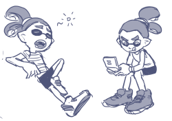 shounenkings:  MORE SPLATOON TWITTER DOODLES also the squid with the cute hairdo is 8oo​’s design.. :3c