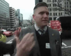 vesper-volition:  bloodqueenmsk:  Since Youtube appears to support protecting Nazis, here is a gif of Richard Spencer being punched  Oh it’s even better when I don’t have to hear him word vomit. 