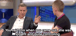 calibredgoddess:  micdotcom:  Watch: A TV host brilliantly shut down his audience for laughing at a male domestic violence survivor (While host Jeremy Kyle’s response to this particular incident was a strike against sexism, it’s worth noting he