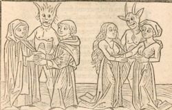jumpingjacktrash:  doctordisaster:  bapouro: i was looking through medieval drawings of demons the other day and i found the demons that make you gay   Look at these friendly and kind boys! The mlm demon with his overly fashionable haircut and the wlw