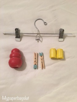 mypaperbagslut:You don’t need to go to an adult store to get sex toys. I use the dog toy “Kong” for birthing, clothes pins and a hanger for nipple clamps, and venom sucking snake bite suction cups So true, keep costs down! Focus instead on the quality